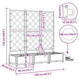 Garden Planter 3 pcs Grey 120 x 40 x 126 cm PP
