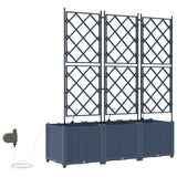 Garden Planter 3 pcs Grey 120 x 40 x 142 cm PP