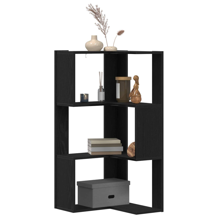 Bookcase 3-Tier 50 x 50 x 102 cm Black Oak