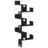 Wall Corner Shelf with Shelf Black Oak 45 x 45 x 147 cm - Top-Down View