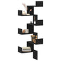 Wall Corner Shelf Black Oak 45 x 45 x 147 cm