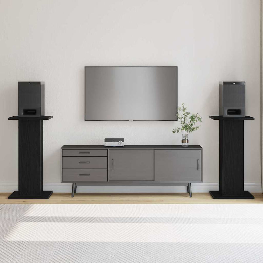 Speaker Stands 2 pcs Black Oak 30 x 30 x 60 cm Engineered Wood