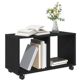 End Table Black Oak 72 x 33 x 42,5 cm Engineered wood - Side View