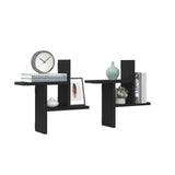Wall Shelves 2 pcs Black Oak 38x12x38 cm Engineered Wood