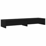 Monitor Stand with Drawers Black Oak 100x27x15cm Engineered Wood - Front View