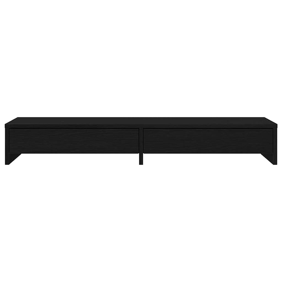 Monitor Stand with Drawers Black Oak 100x27x15 cm