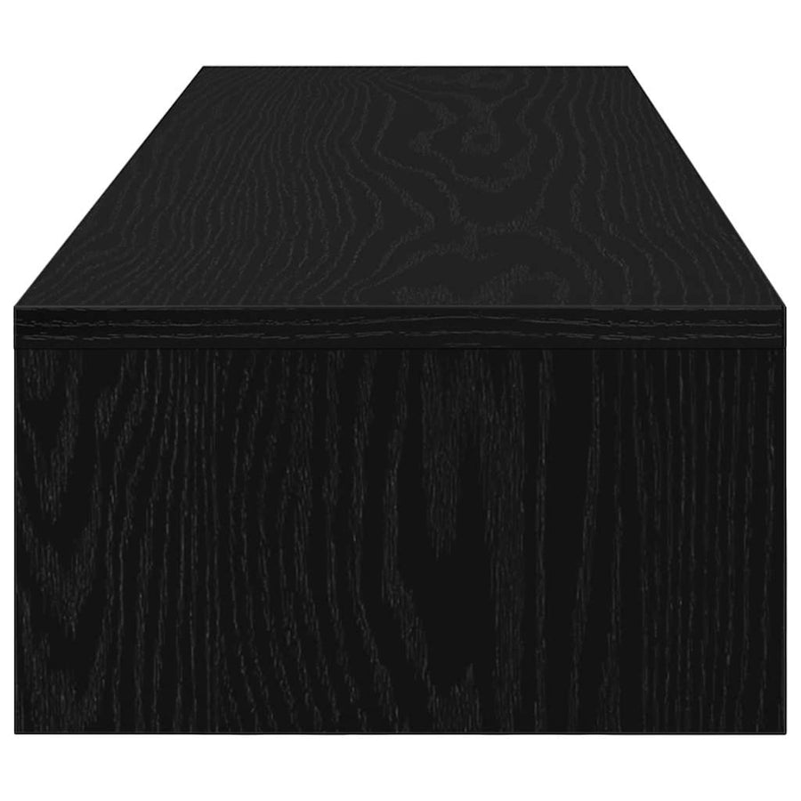 Monitor Stand with Drawers Black Oak 100x27x15 cm