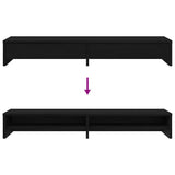 Monitor Stand with Drawers Black Oak 100x27x15cm Engineered Wood