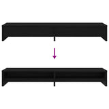 Monitor Stand with Drawers Black Oak 100x27x15cm Engineered Wood - Extra Image