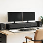 Monitor Stand with Drawers Black Oak 100x27x15 cm