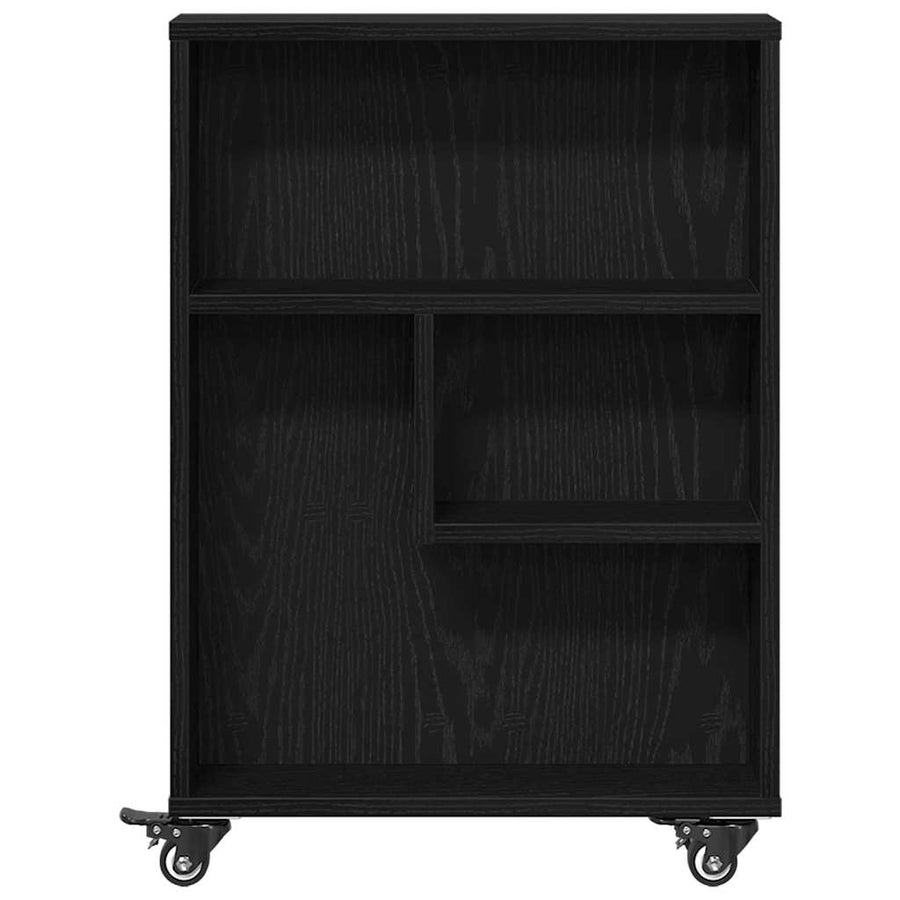 Narrow Storage Trolley 3-Tier 48 x 13 x 68 cm Black Oak