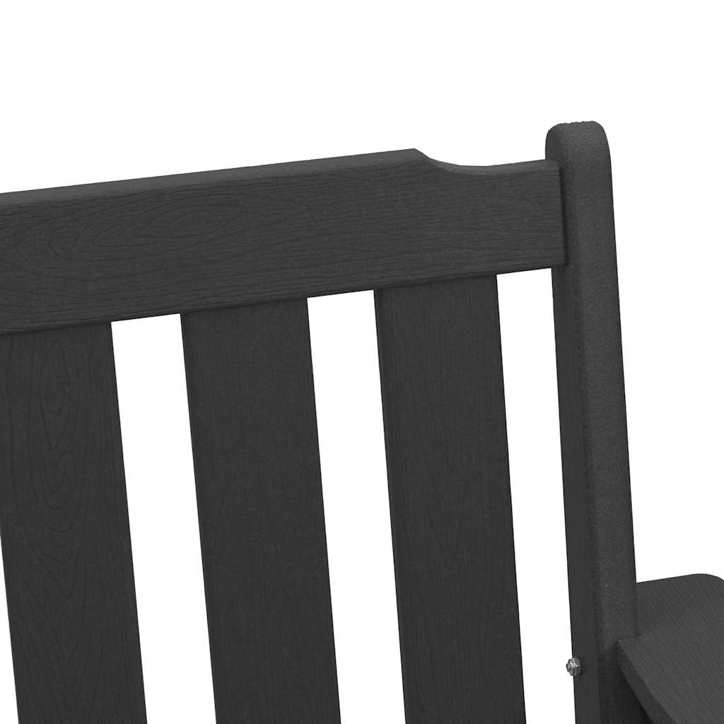 Garden Dining Chair. 2 pcs Black 65.5 x 59 x 88cm HDPE