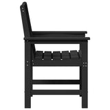 Garden Dining Chair. 2 pcs Black 65.5 x 59 x 88cm HDPE - Rear View