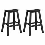 Bar Stool 2 pcs Black 52 x 43 x 73.5cm HDPE - Front View