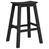 Bar Stool 2 pcs Black 52 x 43 x 73.5cm HDPE - Top-Down View