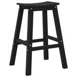Bar Stool 2 pcs Black 52 x 43 x 73.5cm HDPE - Close-Up Angle