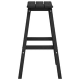 Bar Stool 2 pcs Black 52 x 43 x 73.5cm HDPE - Rear View