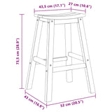Bar Stool 2 pcs Black 52 x 43 x 73.5cm HDPE - Extra Image