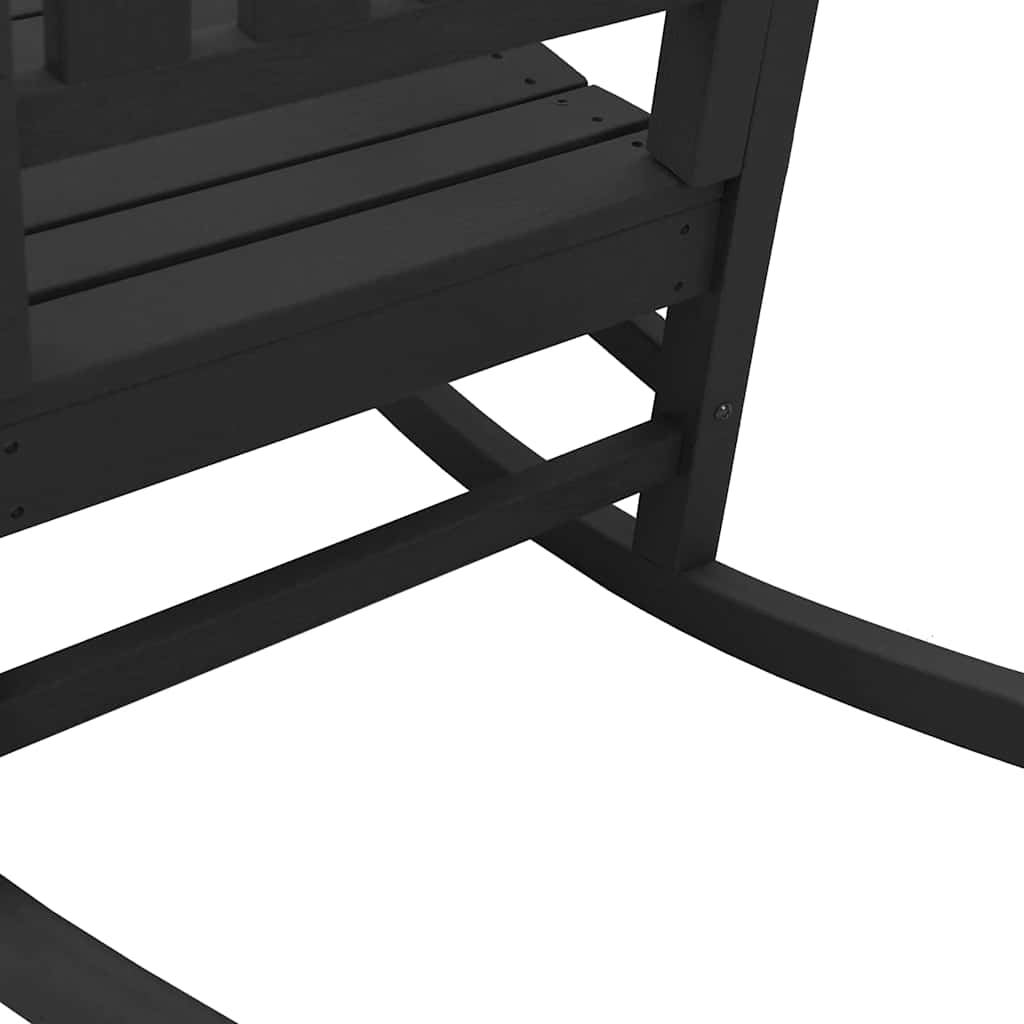 Garden Rocking Chair Black 70 x 92 x 108cm HDPE