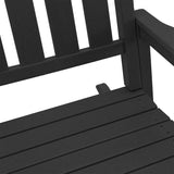Garden Rocking Chair Black 70 x 92 x 108cm HDPE - Low Angle