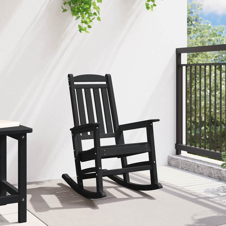 Garden Rocking Chair Black HDPE