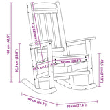 Garden Rocking Chair Black 70 x 92 x 108cm HDPE - Extra Image