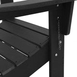 Folding Adirondack Chair Black 74.5 x 80.5 x 90cm HDPE - Close-Up Angle