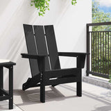 Folding Adirondack Chair Black 74.5 x 80.5 x 90cm HDPE - Side View