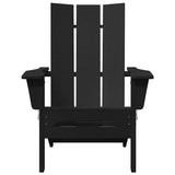 Folding Adirondack Chair Black 74.5 x 80.5 x 90cm HDPE - Top-Down View