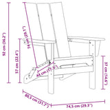 Folding Adirondack Chair Black 74.5 x 80.5 x 90cm HDPE - Extra Image