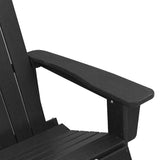 Adirondack Rocking Chair Black 73.5 x 92 x 90cm HDPE - Close-Up Angle