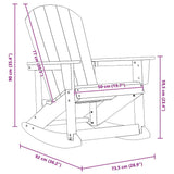 Adirondack Rocking Chair Black 73.5 x 92 x 90cm HDPE - Extra Image