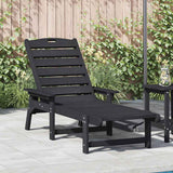 Sun Lounger Black 195.5 x 53 x 98.5 cm HDPE