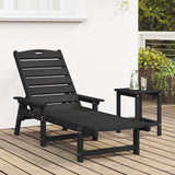 Sun Lounger Black 195.5 x 53 x 98.5 cm HDPE