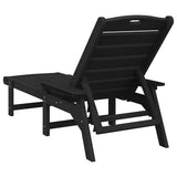 Sun Lounger Black 73.5 x 92 x 90cm HDPE - Rear View