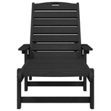 Sun Lounger Black 195.5 x 53 x 98.5 cm HDPE