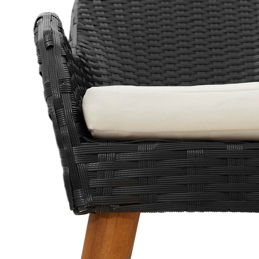 Garden Chair 2 pcs Black Poly Rattan