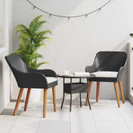 Garden Chair 2 pcs Black Poly Rattan
