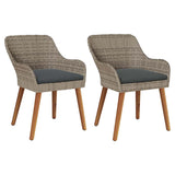 Garden Chair 2 pcs Black 62.5 x 55 x 82 cm Poly Rattan