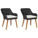 Garden Chair 2 pcs Black Poly Rattan
