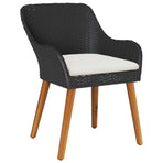 Garden Chair 2 pcs Black Poly Rattan