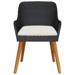 Garden Chair 2 pcs Black Poly Rattan