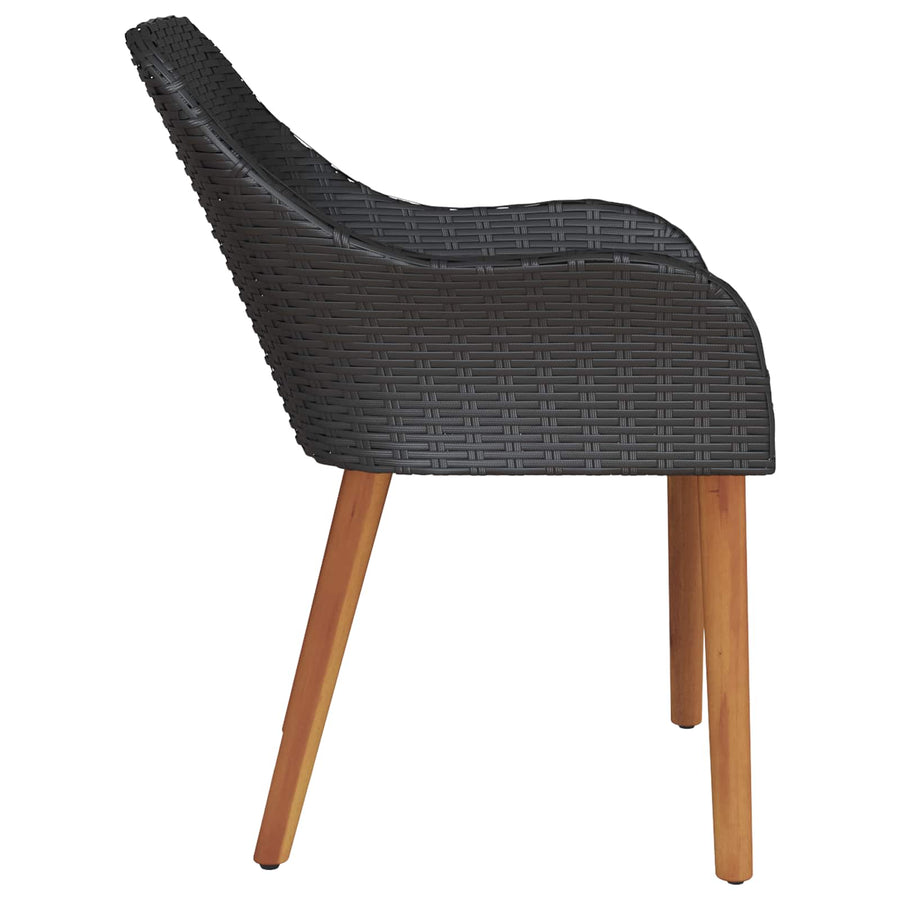 Garden Chair 2 pcs Black Poly Rattan