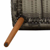 Garden Chair 2 pcs Grey 55 x 62.5 x 82cm Poly Rattan - Low Angle