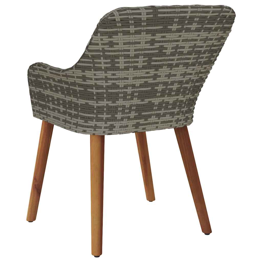 Garden Chair 2 pcs Grey 62.5 x 55 x 82 cm Poly Rattan