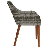 Garden Chair 2 pcs Grey 55 x 62.5 x 82cm Poly Rattan - Rear View