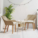 Garden Chair 2 pcs Beige 55 x 62.5 x 82cm Poly Rattan - Side View