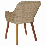 Garden Chair 2 pcs Beige 55 x 62.5 x 82cm Poly Rattan - Close-Up Angle