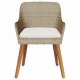 Garden Chair 2 pcs Beige 55 x 62.5 x 82cm Poly Rattan - 45-Degree Angle