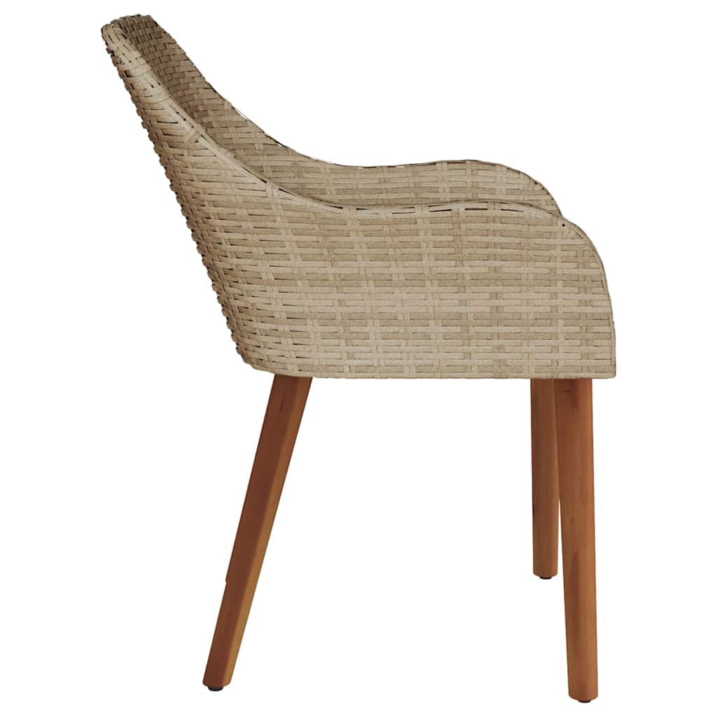 Garden Chair 2 pcs Beige 62.5 x 55 x 82 cm Poly Rattan